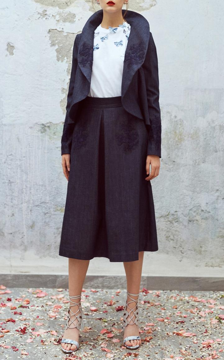 Luisa Beccaria Denim And Lace Jacket