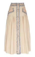 Huishan Zhang Bailey Tweed-trim Pleated Skirt