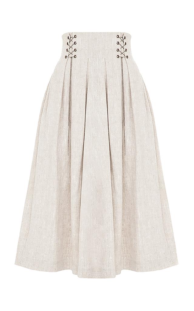 Flow The Label Lace Linen Midi Skirt