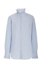 Moda Operandi Nili Lotan Lydia Ruffle-trimmed Striped Cotton Poplin Shirt