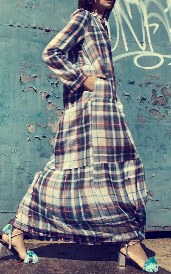 Christophe Sauvat Madras Sequins Camy Dress