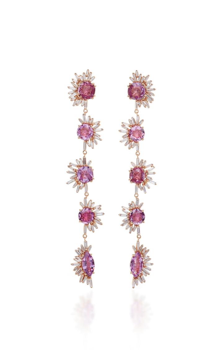Suzanne Kalan One-of-a-kind Pink Sapphire Drop Earrings