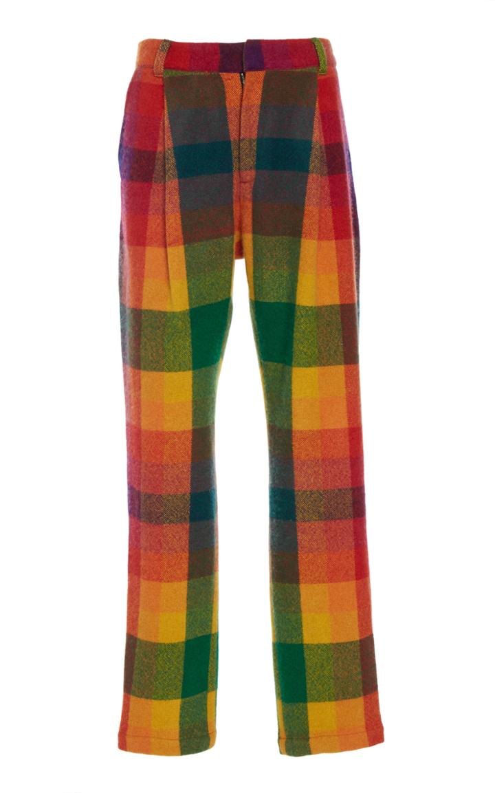 The Elder Statesman Tartan Cashmere California Pants