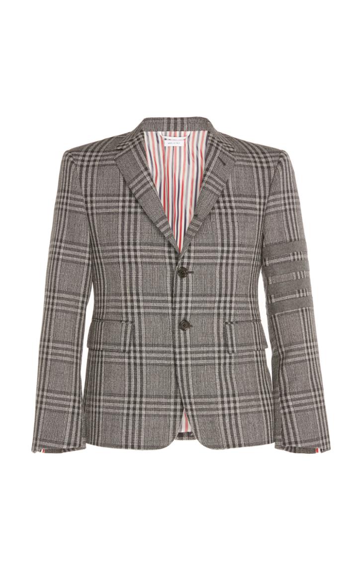 Moda Operandi Thom Browne Checkered Wool Sports Coat Size: 0