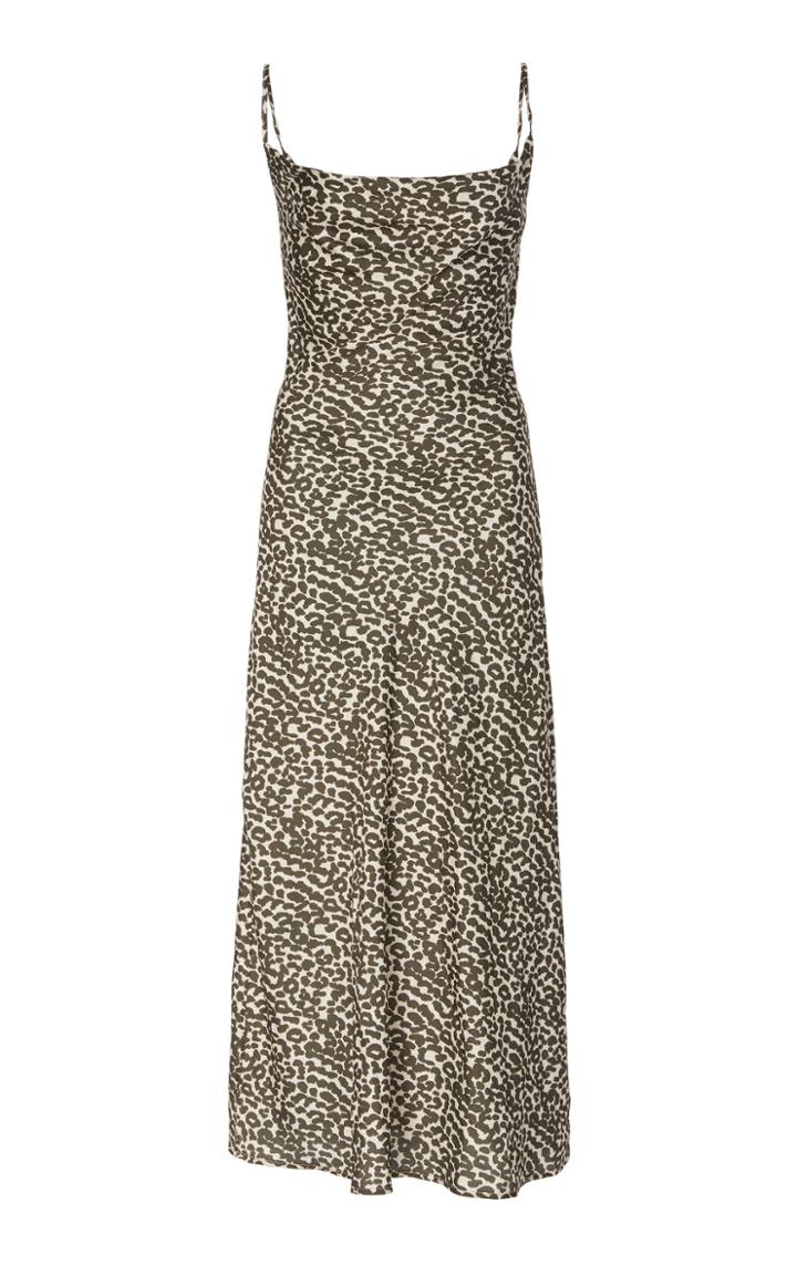 Moda Operandi Apparis Maxine Printed Vegan Sik Midi Dress Size: Xs