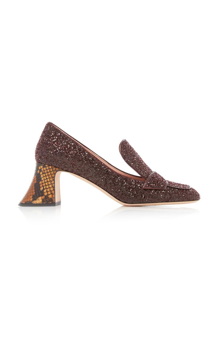 Rochas Glitter Python Pump