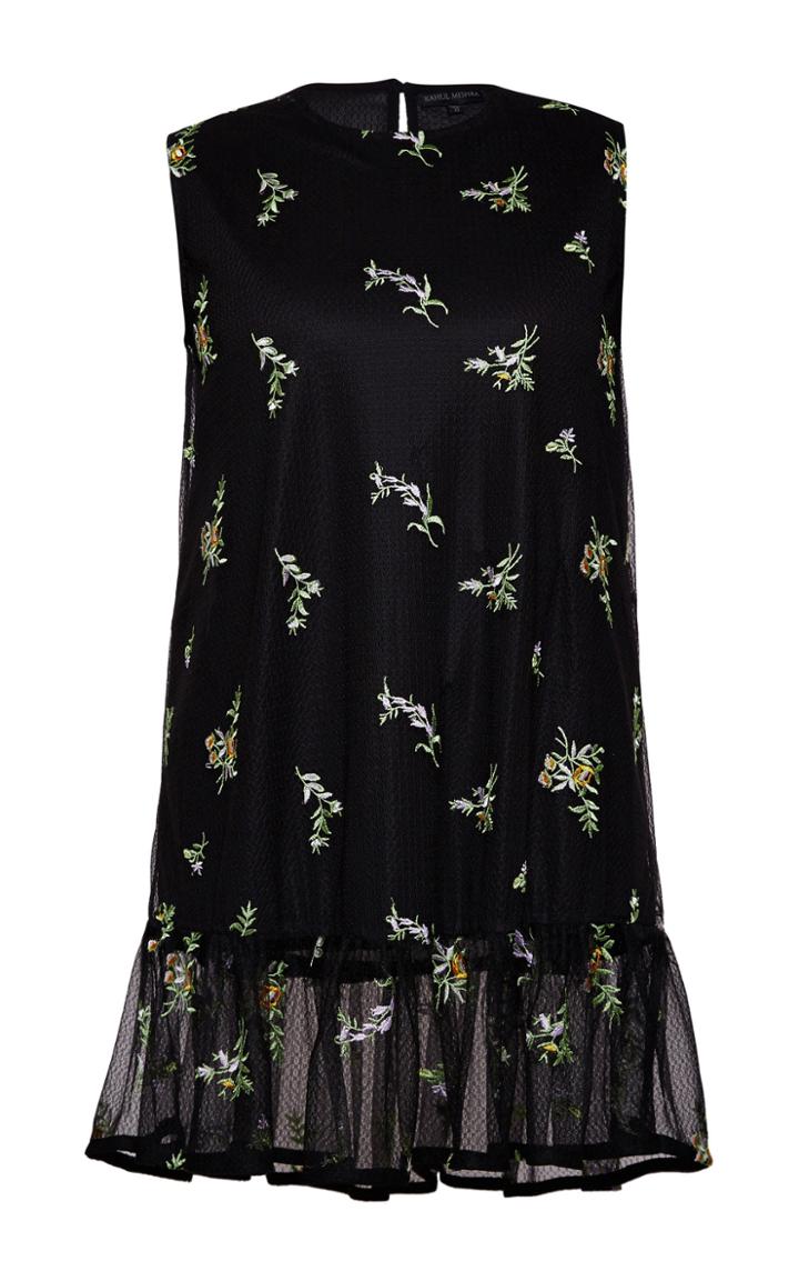 Rahul Mishra Bouquet Sleeveless Mesh Embroidered Top