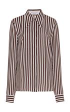 Moda Operandi Michael Kors Collection Deck Stripe Silk Georgette Button Down Shirt S