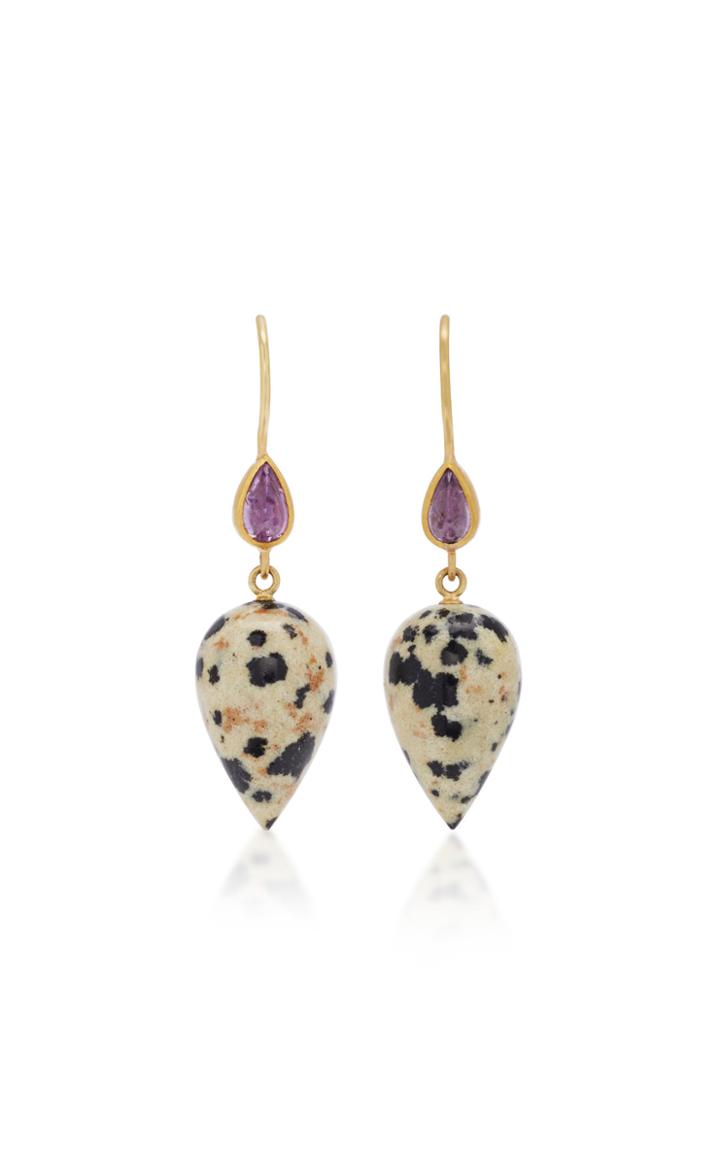Mallary Marks Apple & Eve 18k Gold, Sapphire And Jasper Earrings