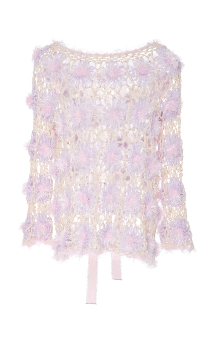 Ryan Lo Tie Back Hand Crochet-knit Top