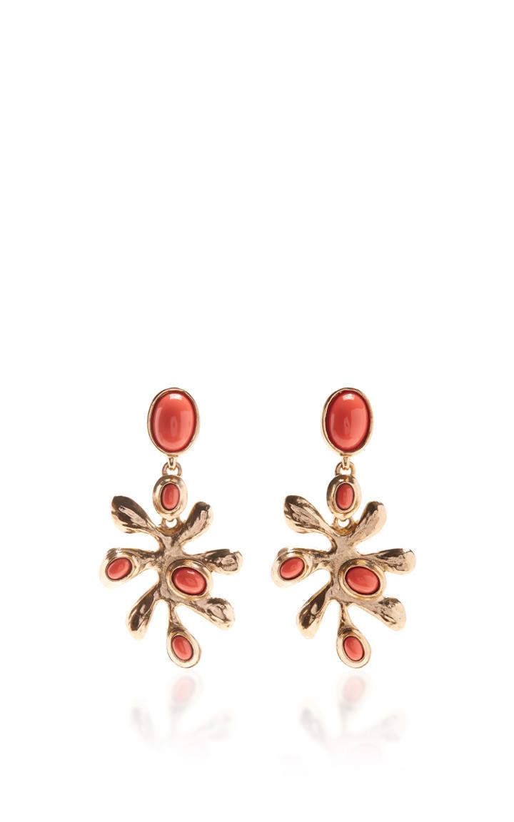 Oscar De La Renta Coral Sea Tangle C Earring