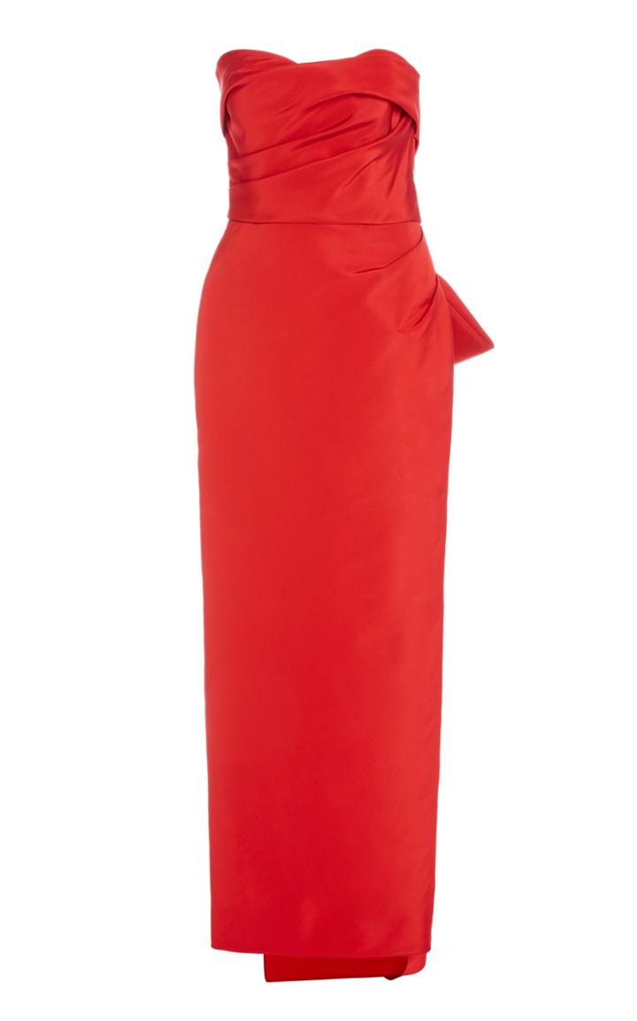 Moda Operandi Marchesa Draped-rose Silk Gown