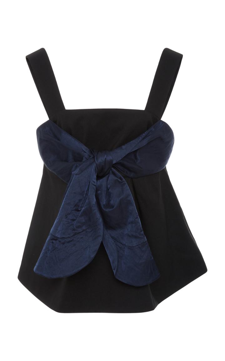 Edit Crepe Bow Front Peplum Top
