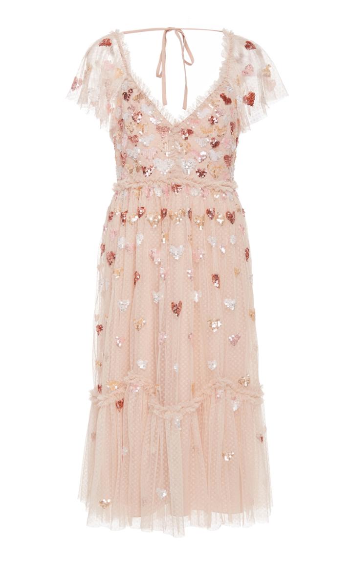 Needle & Thread Loveheart Sequin Tulle Midi Dress