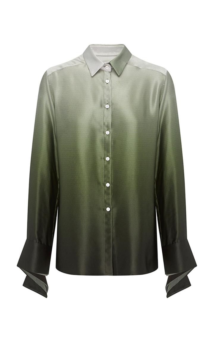 Christopher Esber Flared Cuff Silk-satin Shirt Size: 6