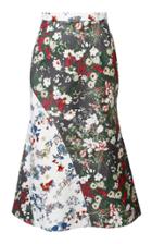 Anouki Multicolor Flower Print Godet Skirt