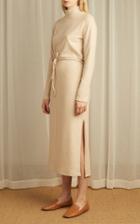 Moda Operandi Vince Belted Knit Midi Turtleneck Sweater Dress