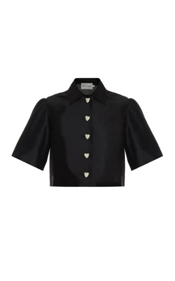 George Keburia Cropped Silk Shirt