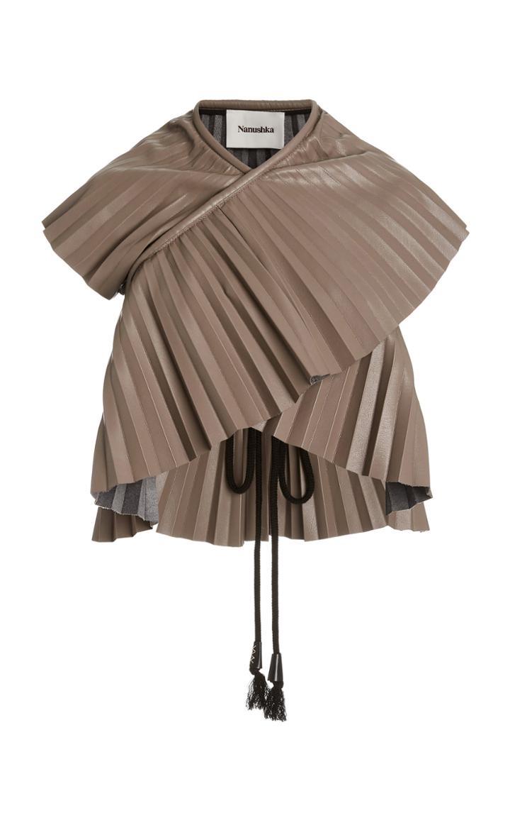 Moda Operandi Nanushka Sol Cropped Vegan Leather Top