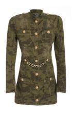 Balmain Camo Chainlink Stretch-cotton Military Jacket