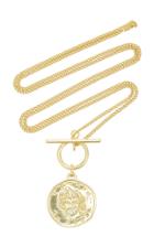 Fallon L'amour De Paris Brass Coin Pendant Necklace
