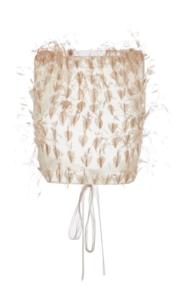 Alberta Ferretti Organdy Feather Top
