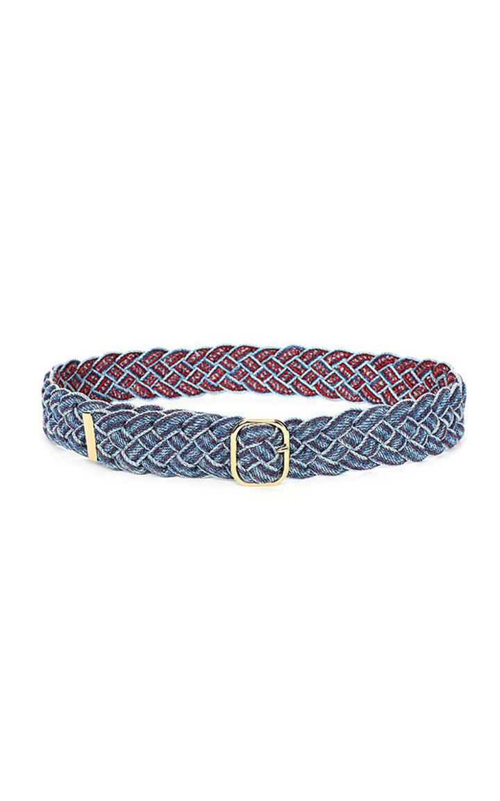 Moda Operandi Philosophy Di Lorenzo Serafini Thin Braided Denim Belt Size: 36