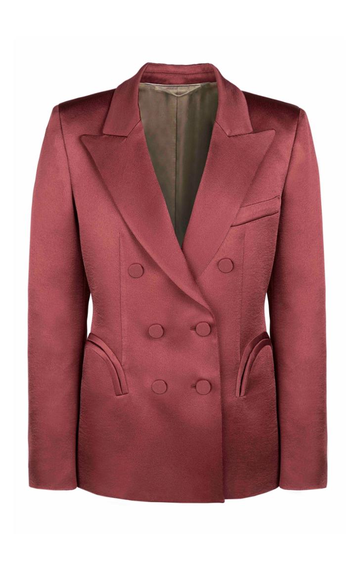 Moda Operandi Blaz Milano Novalis Charmer Satin Double-breasted Blazer
