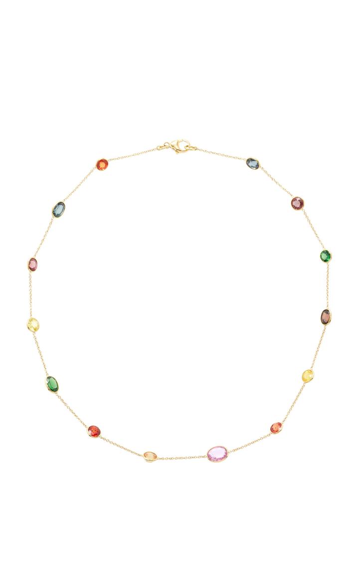Renee Lewis Antique Colored Sapphire Stone Chain Necklace