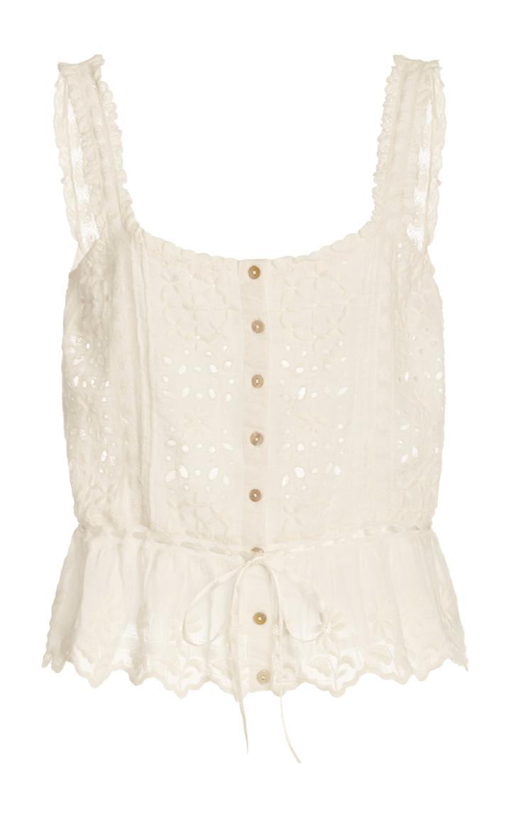 Loveshackfancy Luanne Broderie Anglaise Cotton Top