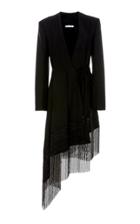 Oscar De La Renta Fringe-embellished Wool-blend Coat