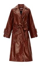 Tome Belted Leather Trench Coat