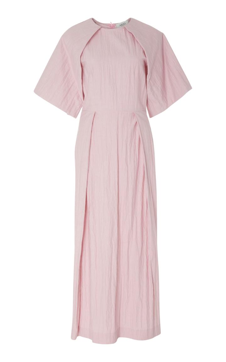 Arias Short Sleeve Cotton Blend Midi Dress