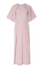 Arias Short Sleeve Cotton Blend Midi Dress