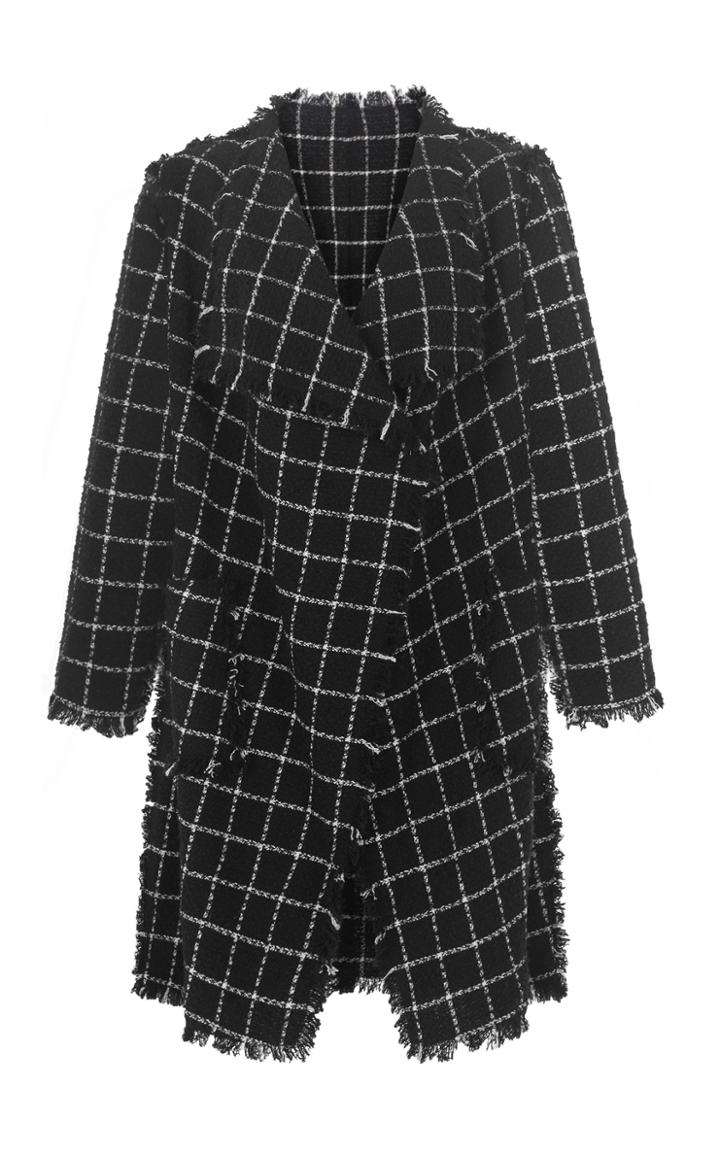 Moda Operandi Nevenka She Is Love Black White Check Coat