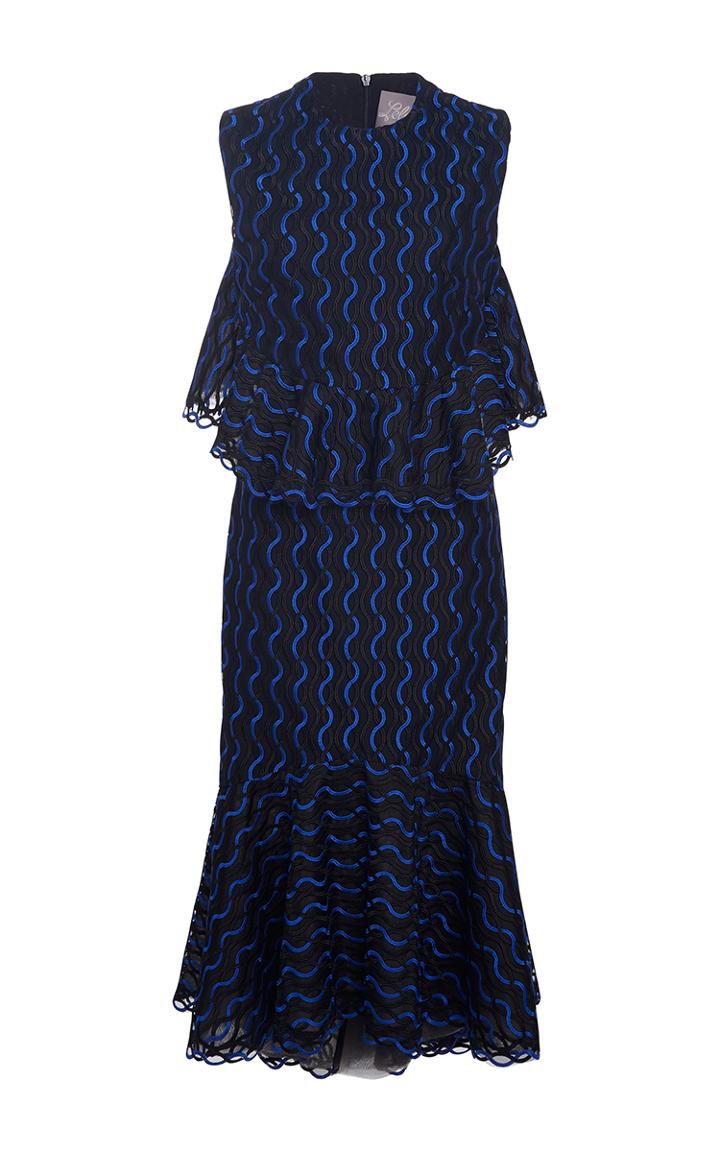 Lela Rose Ruffle Skirt Dress