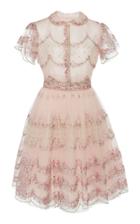 Luisa Beccaria Embroidered Cotton Blend Mini Dress