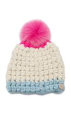 Mischa Lampert Multi-color Wool And Fox Fur Pom Beanie