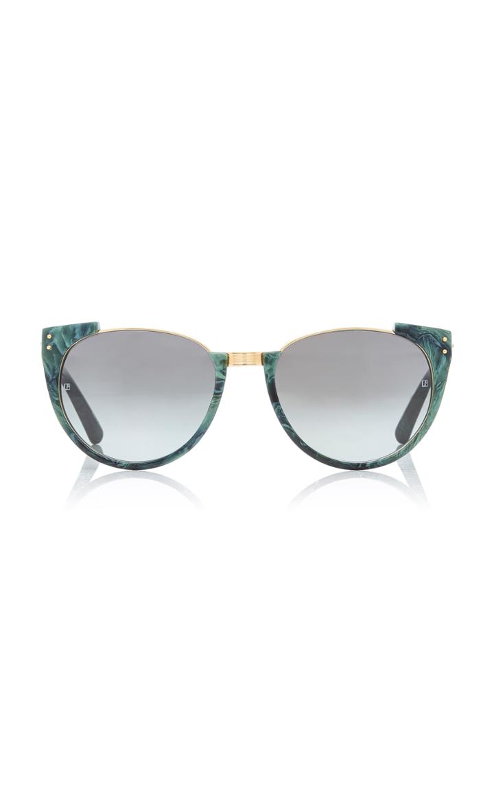 Linda Farrow Half Frame Acetate Sunglasses