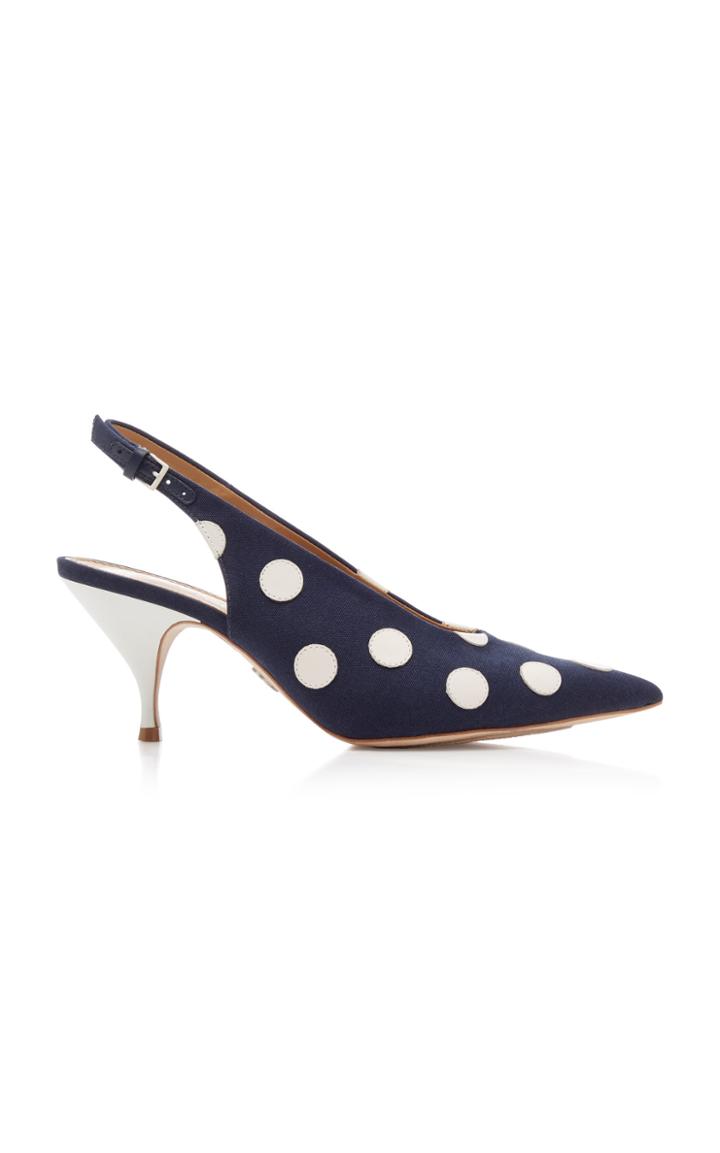 Moda Operandi Tory Burch Polka-dot Canvas Pumps Size: 5