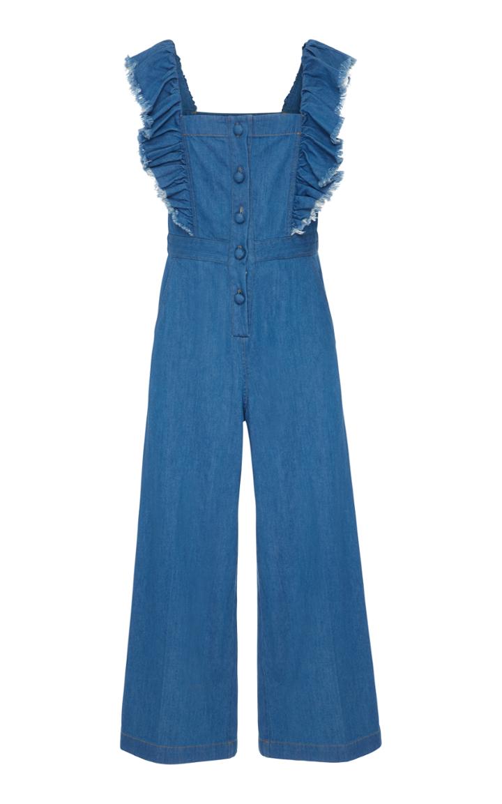 Sea Denim Ruffle Jumpsuit