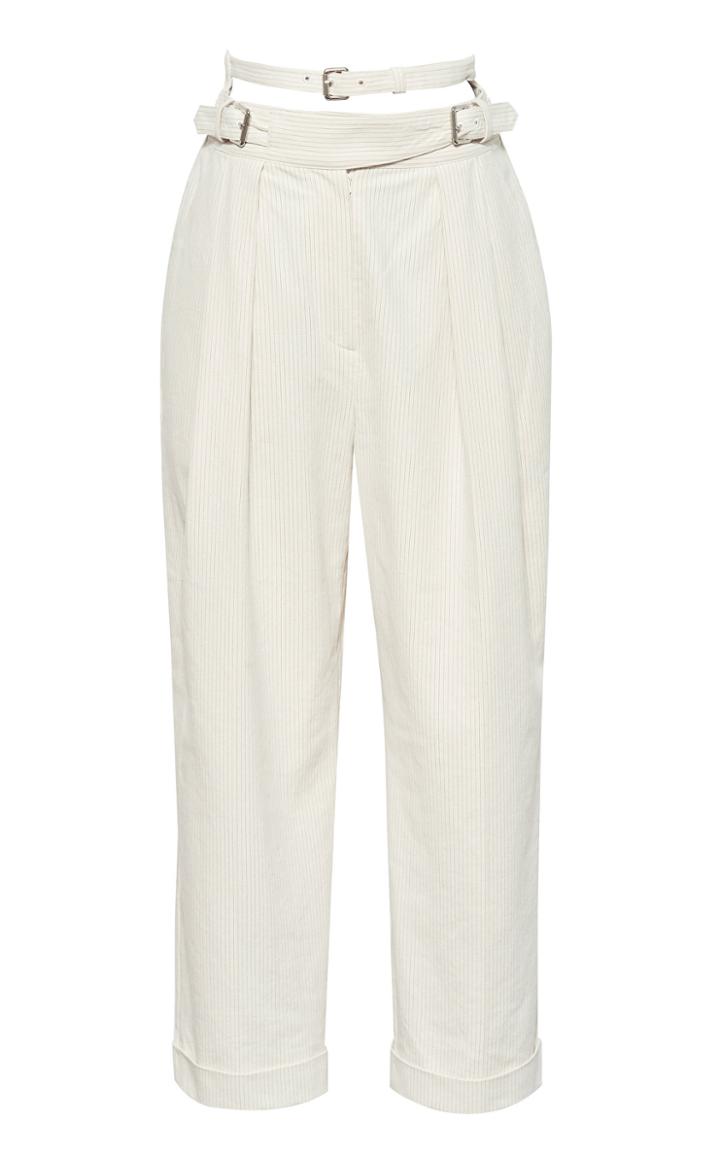 Moda Operandi Pushbutton High Waist Belted Cotton Pants Size: S