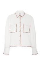 Rosie Assoulin Top With Embroidered Wooden Trim