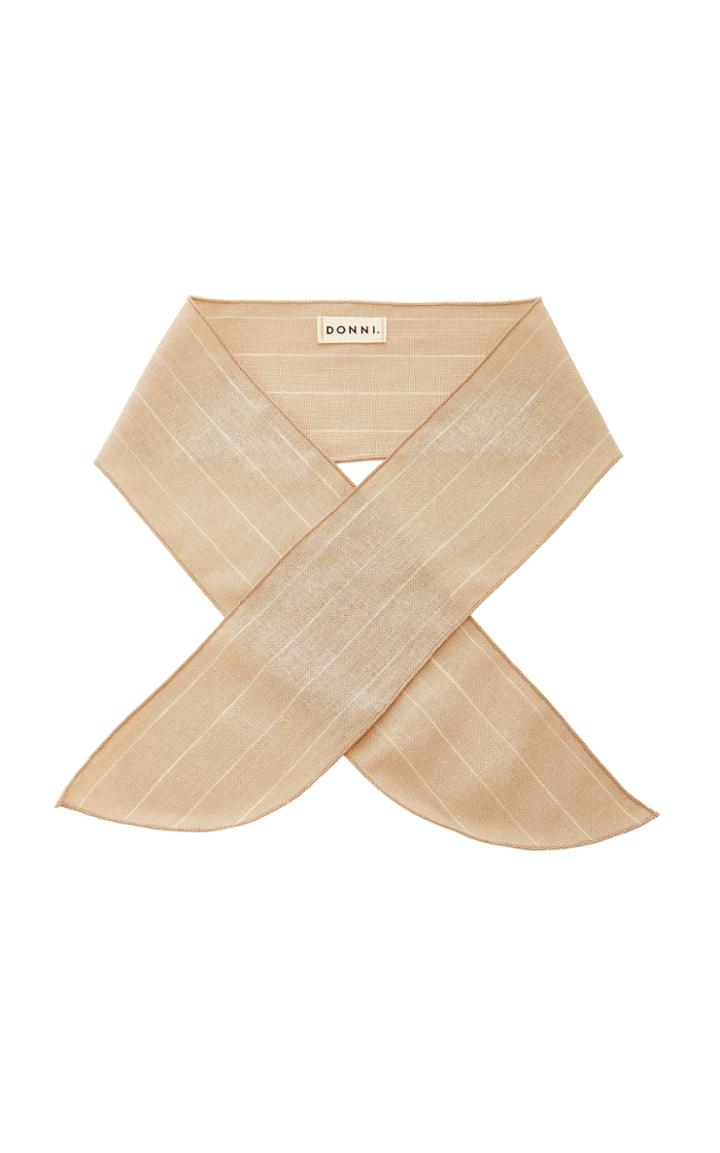 Donni Charm Gigi Striped Linen And Cotton Scarf