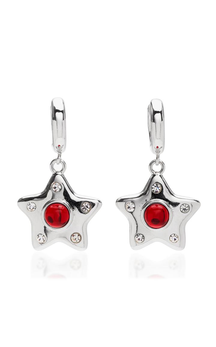 Moda Operandi Sandy Liang Silver-tone Embellished Mercury Earrings