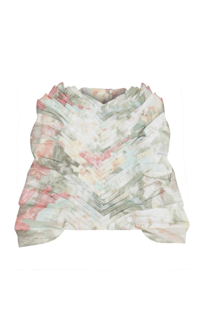 Raisa Vanessa Floral Patterned Crop Top