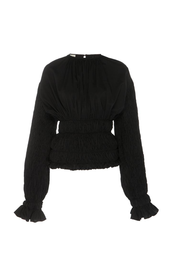Lemaire Silk-blend Long Sleeve Crew Smock Top