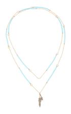 Nickho Rey Turquoise Indian Swarovski Crystal And Diamond Necklace