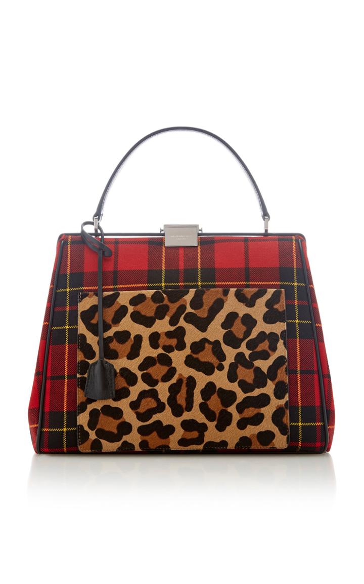 Michael Kors Collection Red Brodie Tartan Simone Frame Bag