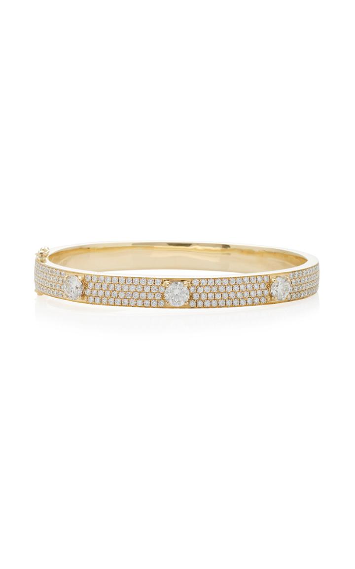 Anita Ko Pave Diamond Bracelet With Three Round Diamonds